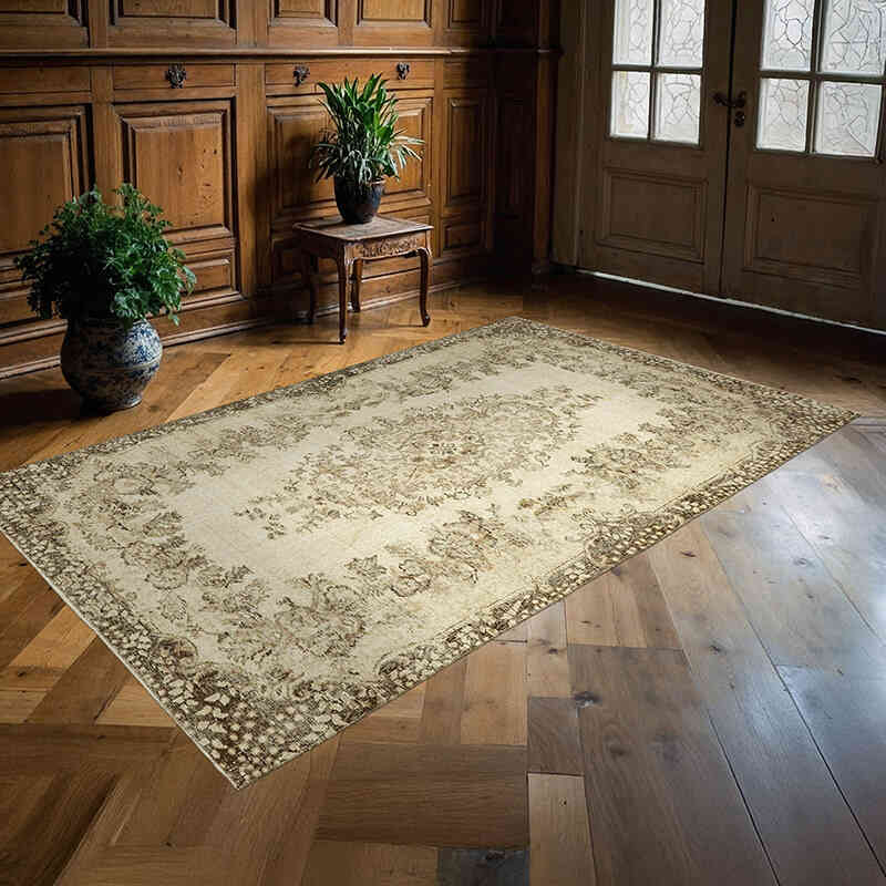 Alfombra Vintage Turca Anudada a Mano - 164 cm x 260 cm - K0059929