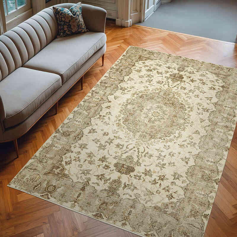 Alfombra Vintage Turca Anudada a Mano - 199 cm x 302 cm - K0059943