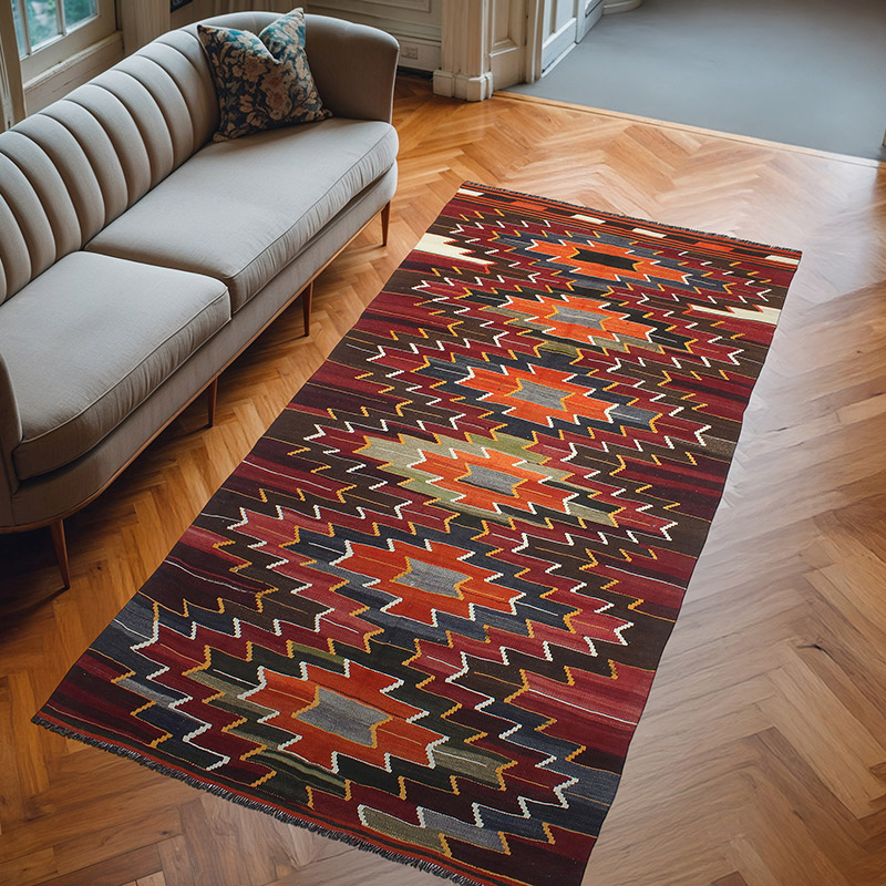 Vintage Mut Kilim Rug - 4' 11" x 9' 10" (59" x 118") - K0059970