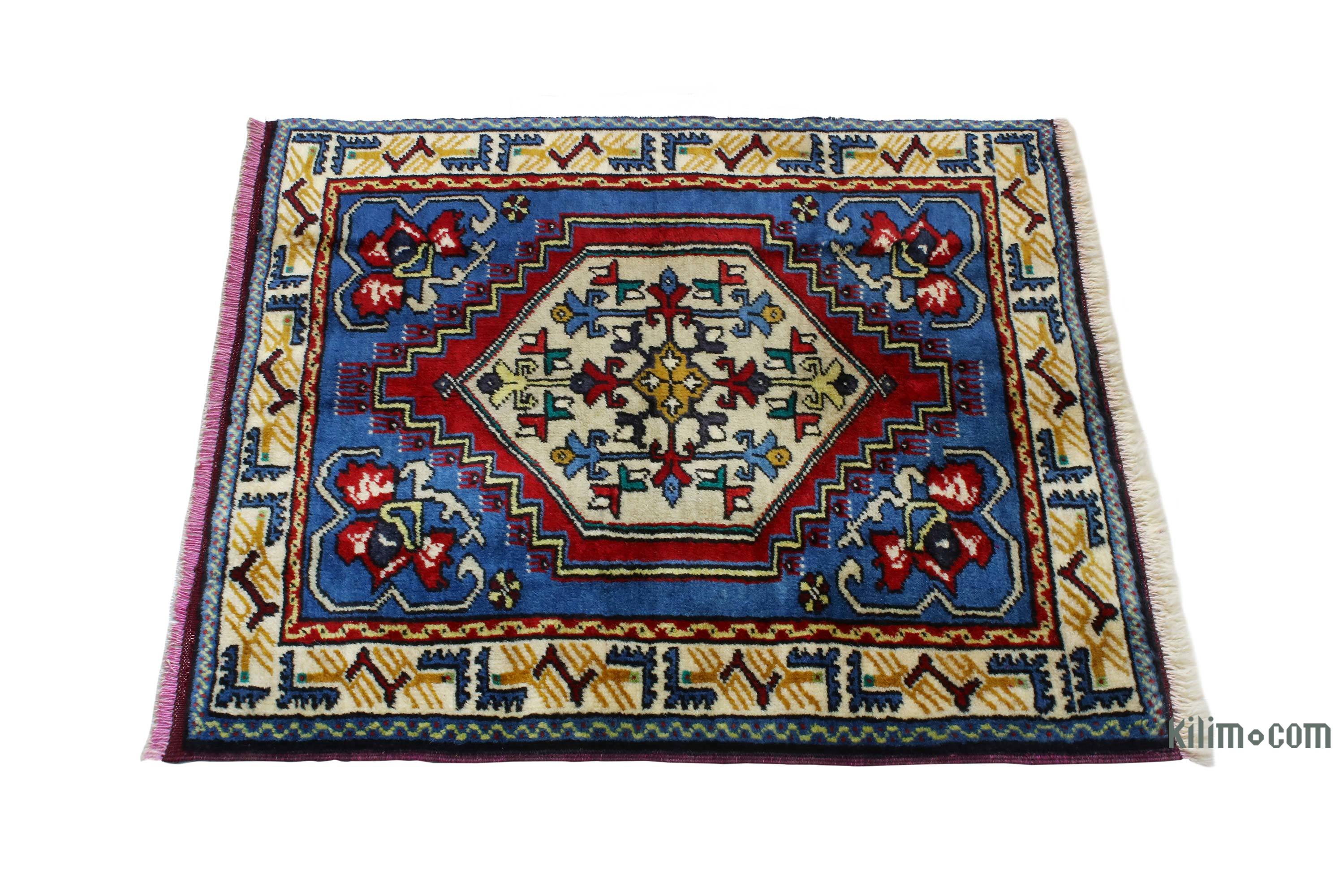 K0052830 Vintage Turkish Hand-Knotted Rug - 2' 4 x 3' 7 (28 x 43)  The  Source for Vintage Rugs, Tribal Kilim Rugs, Wool Turkish Rugs, Overdyed  Persian Rugs, Runner Rugs, Patchwork