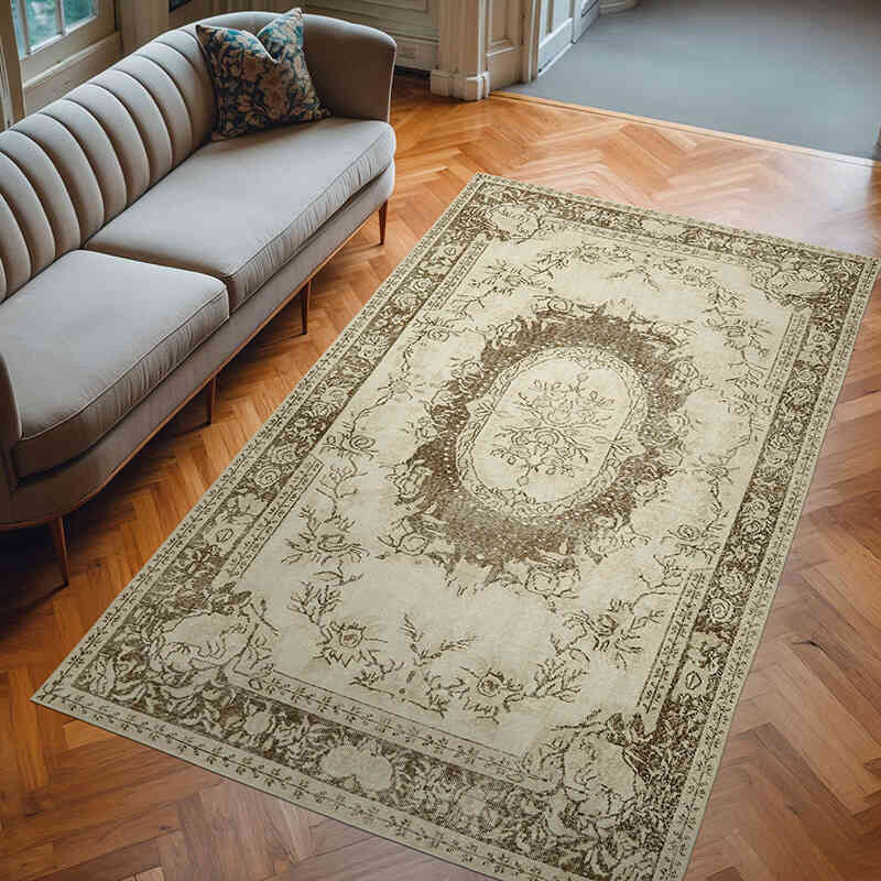 Alfombra Vintage Turca Anudada a Mano - 177 cm x 296 cm - K0059991