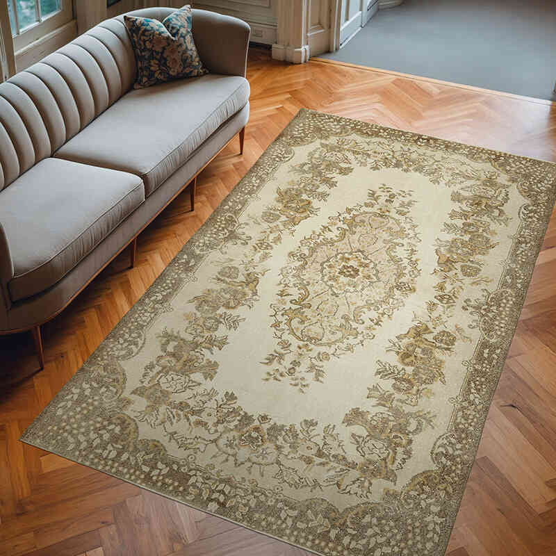 Alfombra Vintage Turca Anudada a Mano - 187 cm x 300 cm - K0060016