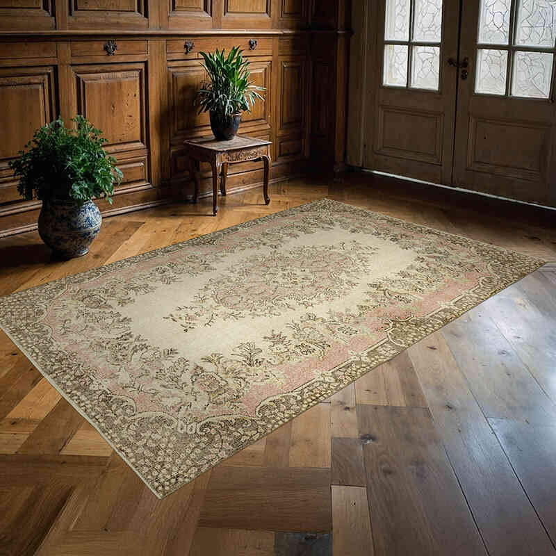 Alfombra Vintage Turca Anudada a Mano - 168 cm x 258 cm - K0060053
