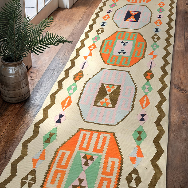 Vintage Tribal Kilim Runner - 2' 11" x 10' 1" (35" x 121") - K0060128