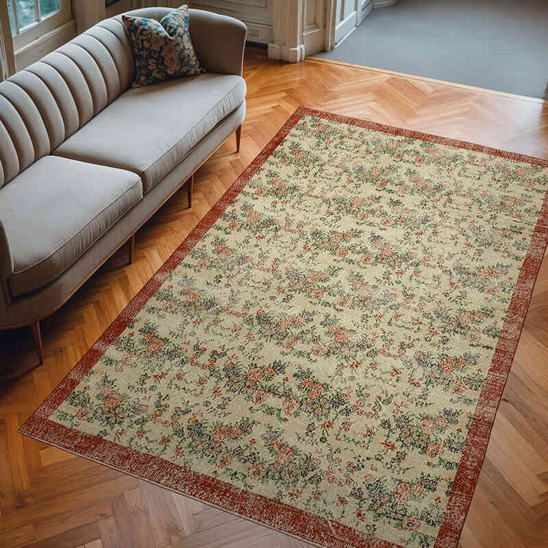 Alfombra Vintage Turca Anudada a Mano - 196 cm x 308 cm - K0060169
