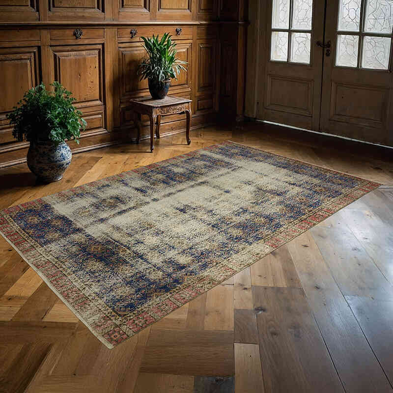 Vintage Turkish Hand-Knotted Rug - 5' 8" x 8' 10" (68" x 106") - K0060211