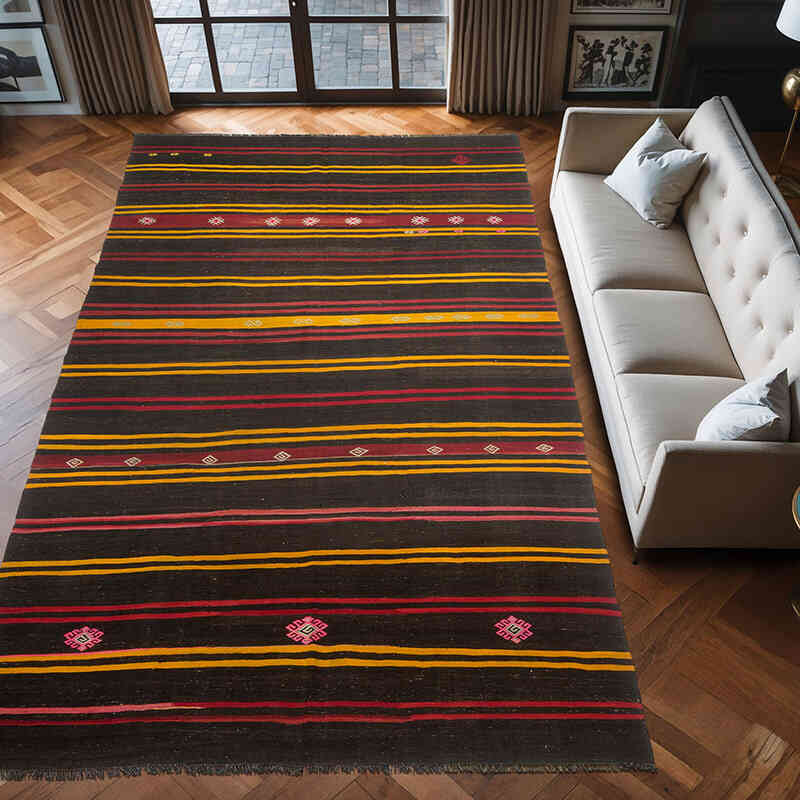 Alfombra Vintage Anatolian Kilim - 221 cm x 395 cm - K0060257