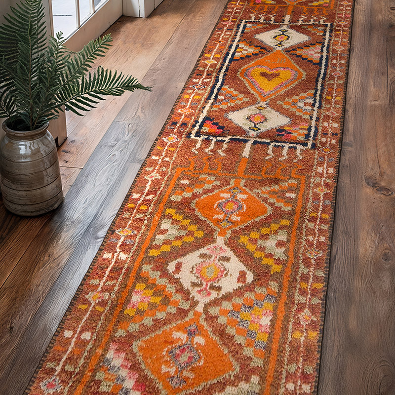 Alfombra Vintage de pasillo - 91 cm x 387 cm - K0060262