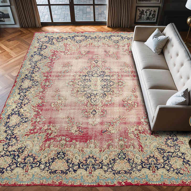 Vintage Hand-Knotted Oriental Rug - 9' 9" x 13' 1" (117" x 157") - K0060383