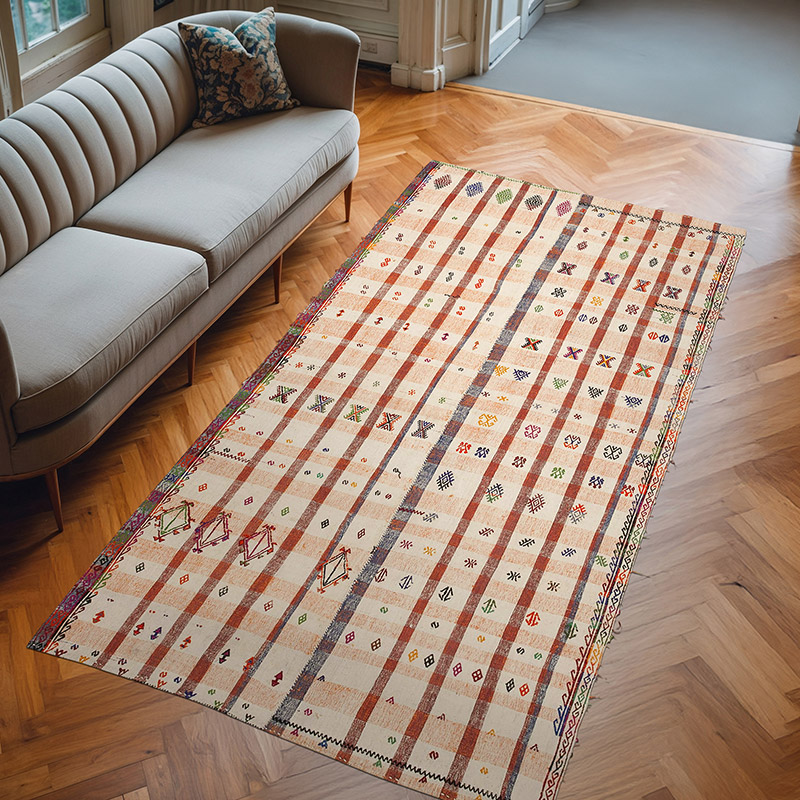 Alfombra Vintage Anatolian Kilim - 147 cm x 280 cm - K0060413