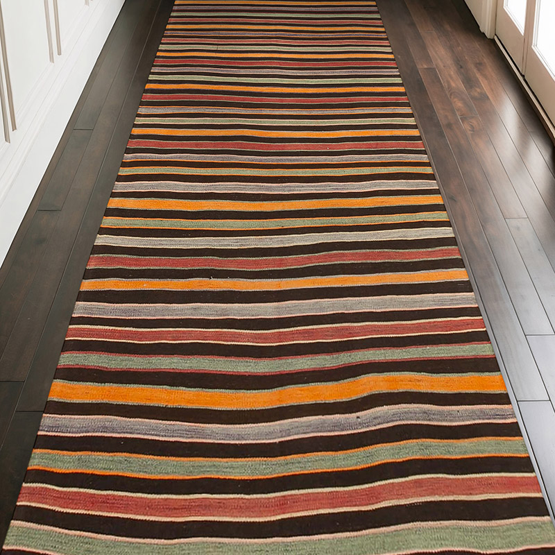 Vintage Turkish Kilim Rug - 4' 4" x 11' 4" (52" x 136") - K0060422