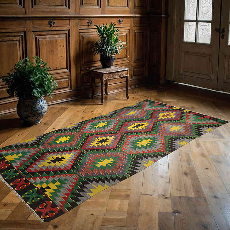 Alfombra Vintage Kilim Turca - 116 cm x 242 cm - K0060475