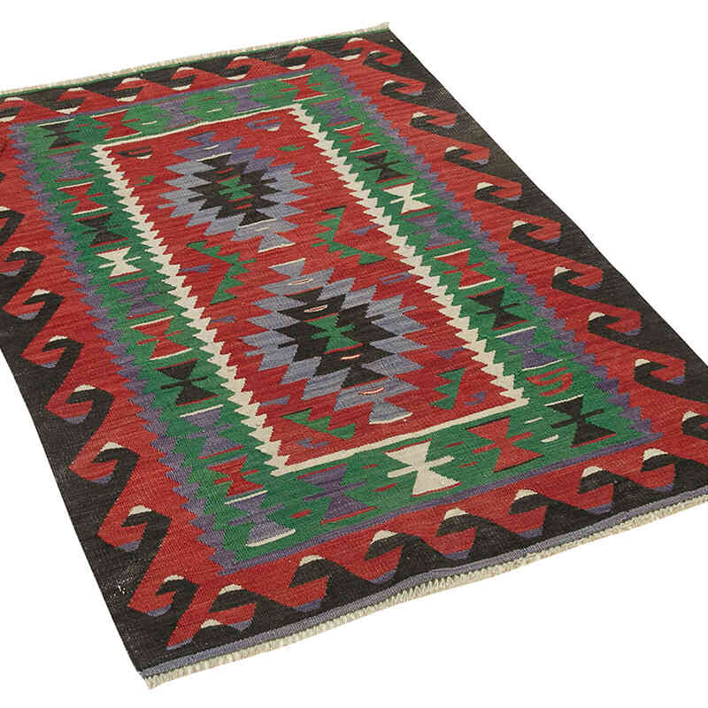 Alfombra Vintage Kilim Turca - 88 cm x 123 cm - K0060478