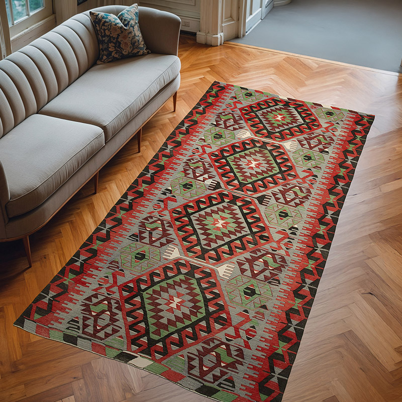 Alfombra Vintage Kilim Turca - 161 cm x 309 cm - K0060481