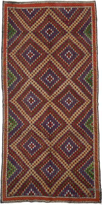 Vintage Anatolian Jijim Rug - 5' 10" x 12' 4" (70" x 148")