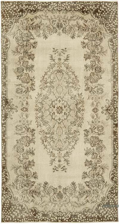 Vintage Turkish Hand-Knotted Rug - 5' 2" x 9' 5" (62" x 113")