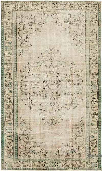Vintage Turkish Hand-Knotted Rug - 5' 5" x 9' 1" (65" x 109")