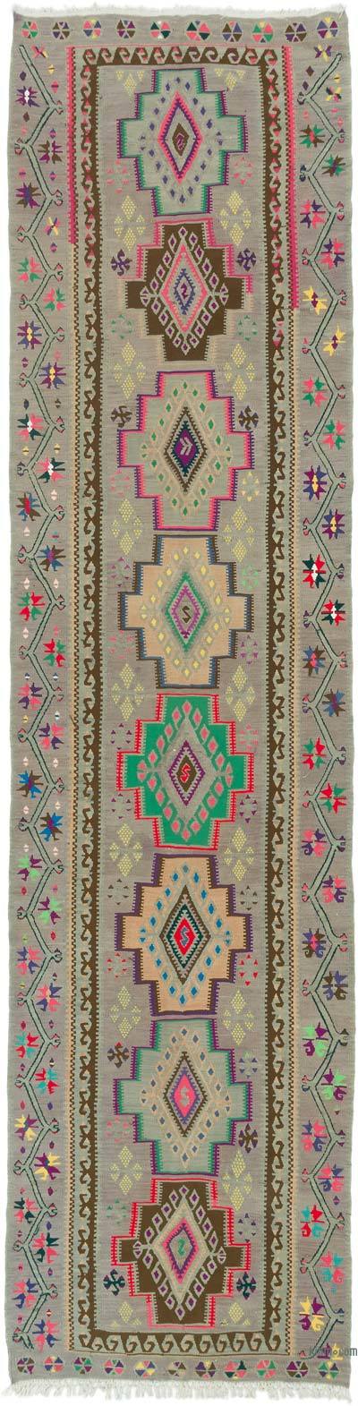 Vintage Tribal Kilim Runner - 3' 5" x 13' 9" (41" x 165")
