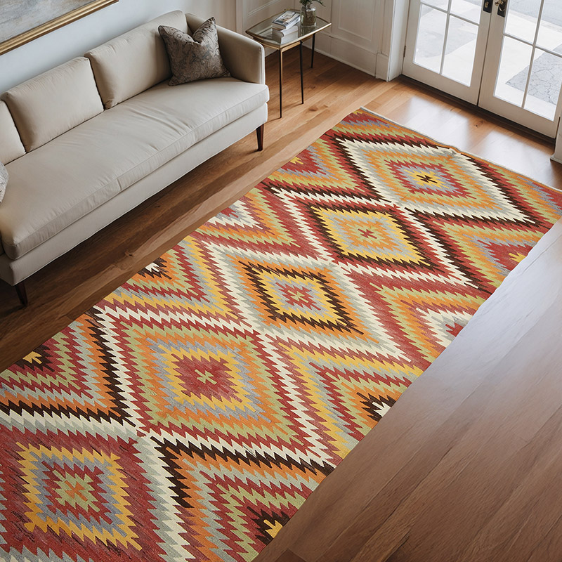 Vintage Afyon Kilim Rug - 4' 11" x 10' 10" (59" x 130") - K0060846
