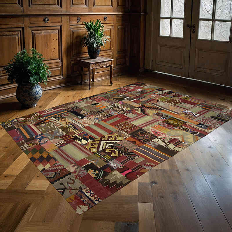 Alfombra Kilim de Retazos - 165 cm x 235 cm - K0060861