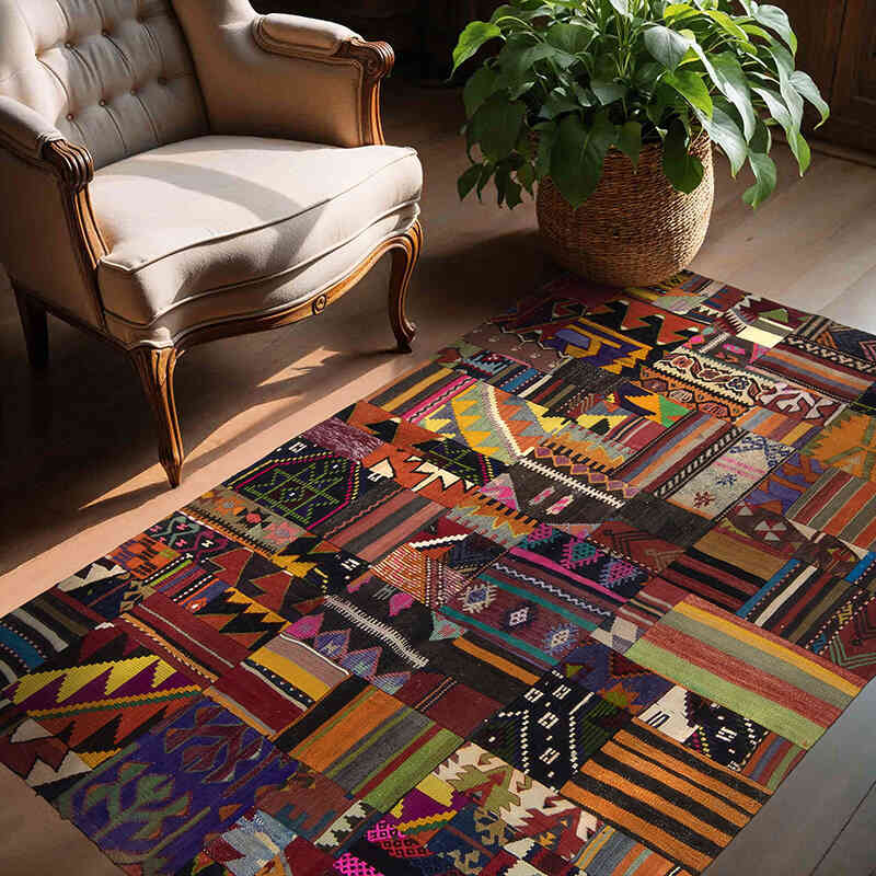 Patchwork Kilim Rug - 4' 6" x 6' 2" (54" x 74") - K0060863