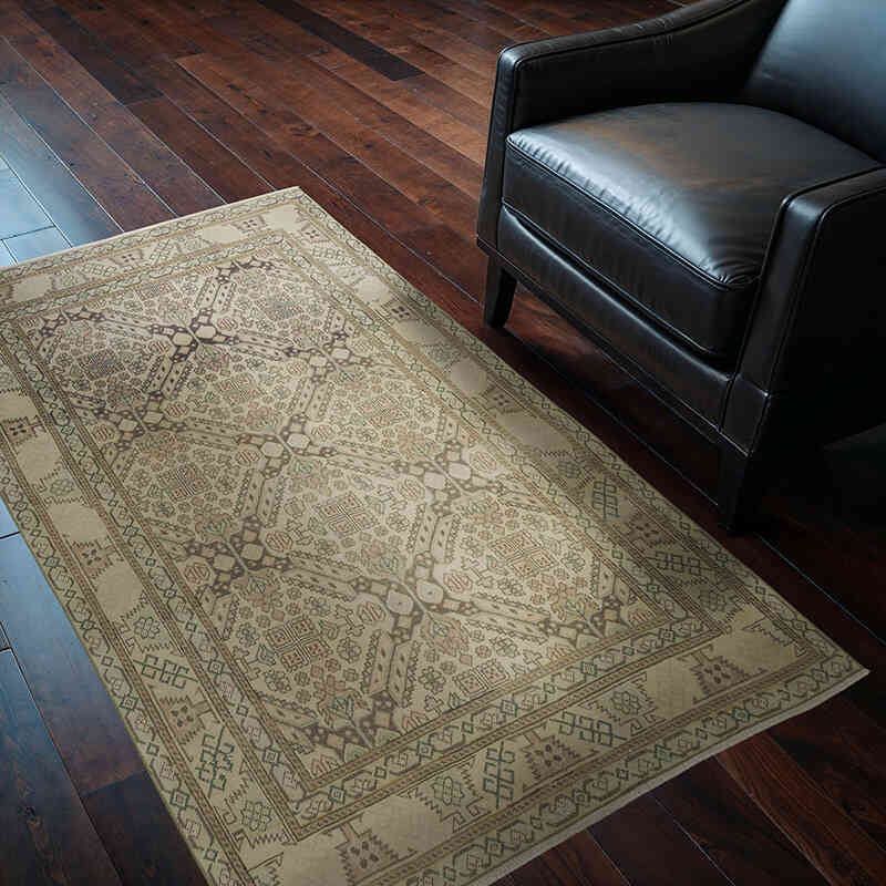 Vintage Turkish Hand-Knotted Rug - 3' 8" x 5' 7" (44" x 67") - K0060924