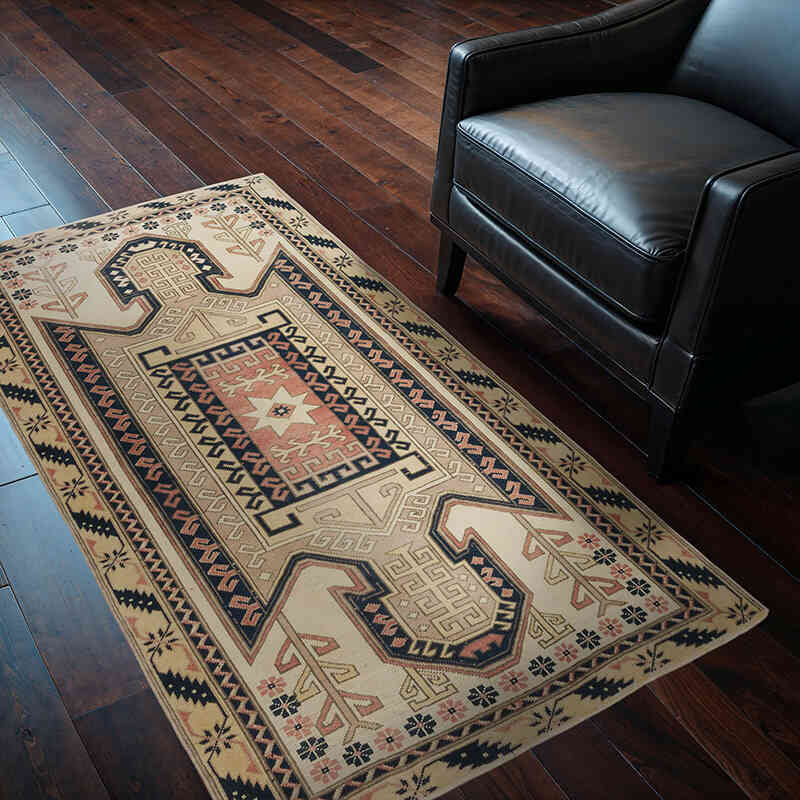 El Dokuma Vintage Halı - 107 cm x 171 cm - K0060925