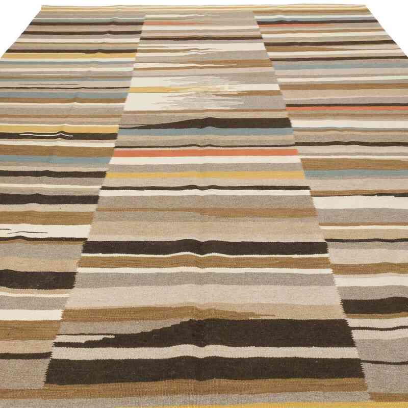 New Handwoven Turkish Kilim Rug - 6' 11" x 10' 1" (83" x 121") - K0061022