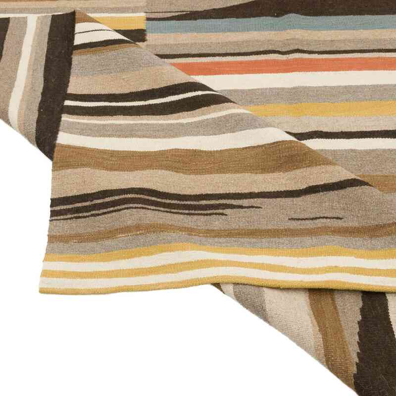 New Handwoven Turkish Kilim Rug - 6' 11" x 10' 1" (83" x 121") - K0061022