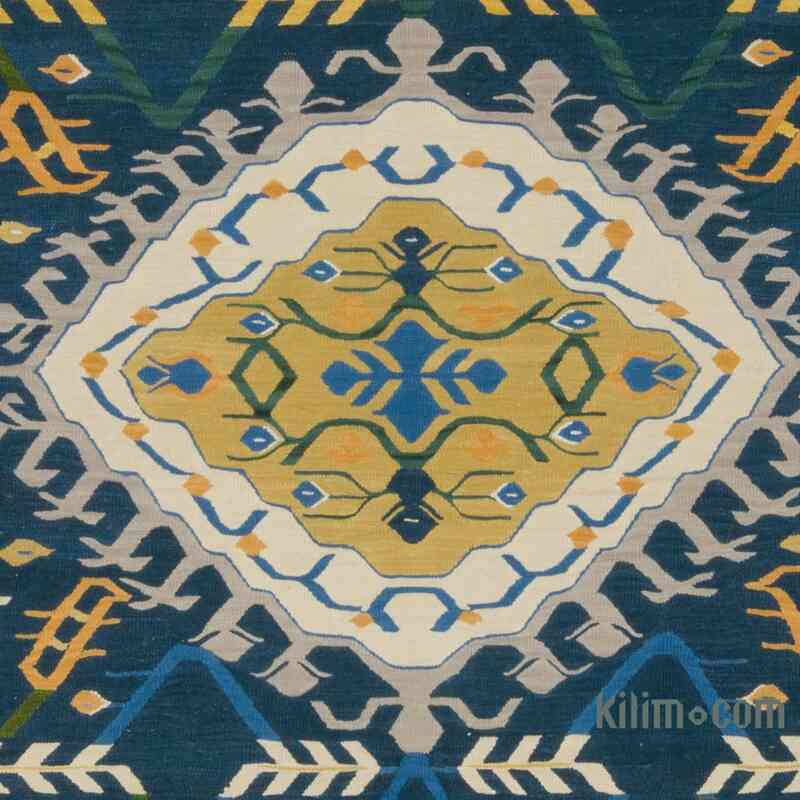 Azul Oscuro Nueva Alfombra Turca Kilim - 258 cm x 308 cm - K0061114
