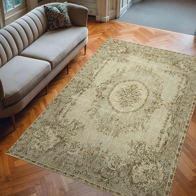 Alfombra Vintage Turca Anudada a Mano - 204 cm x 309 cm - K0061122