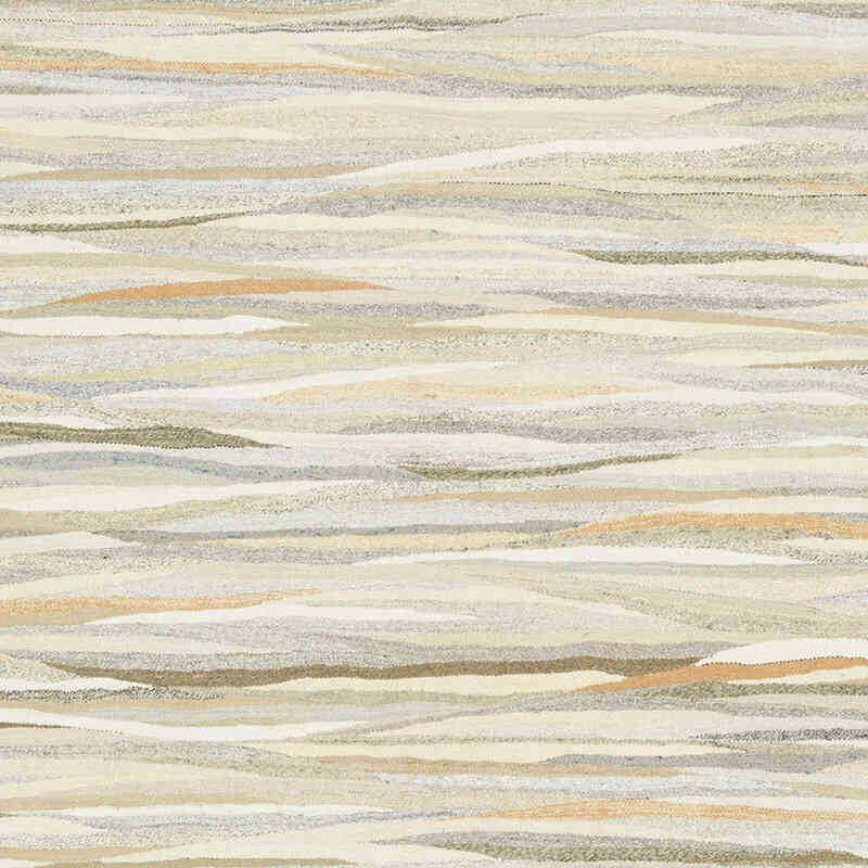 Beige New Contemporary Handwoven Kilim Rug - 246 cm x 360 cm - Vintage Yarn - K0061224