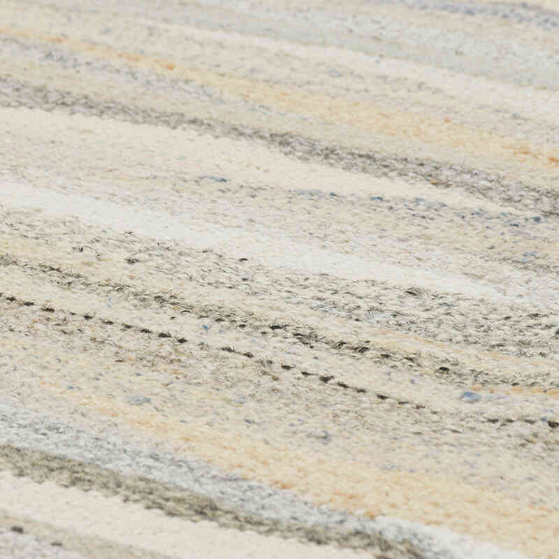 Beige New Contemporary Handwoven Kilim Rug - 246 cm x 360 cm - Vintage Yarn - K0061224