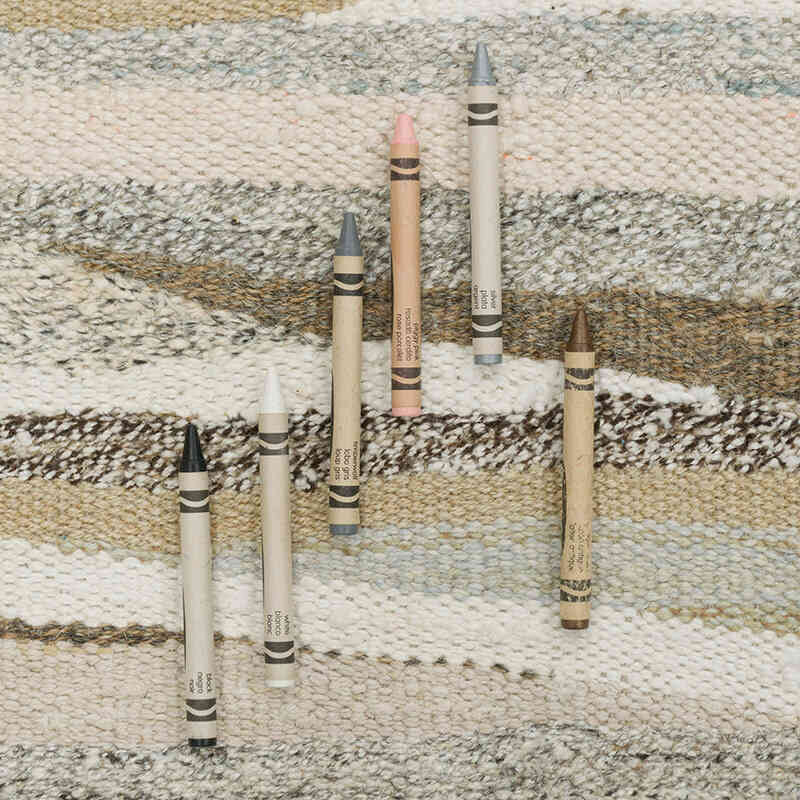 Beige New Contemporary Handwoven Kilim Rug - 246 cm x 360 cm - Vintage Yarn - K0061224