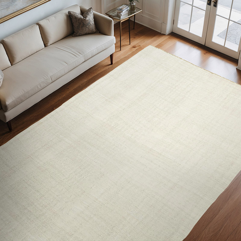 Beige New Contemporary Handwoven Kilim Rug - 7' 7" x 11' 5" (91" x 137") - Vintage Yarn - K0061228