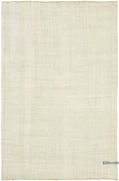 Beige New Contemporary Handwoven Kilim Rug - 7' 7" x 11' 5" (91" x 137") - Vintage Yarn
