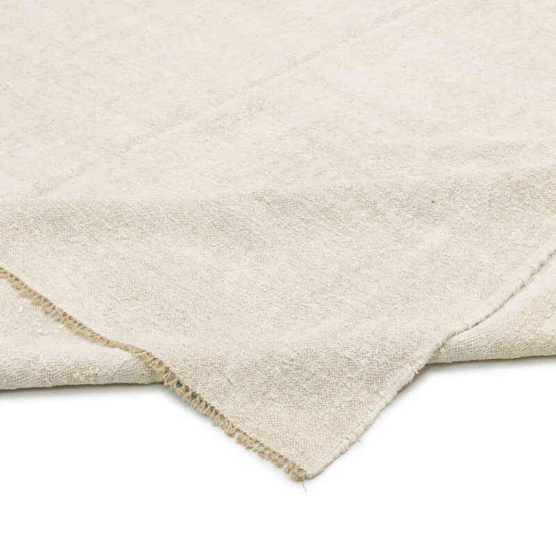 Beige New Contemporary Handwoven Kilim Rug - 9' 4" x 13' 5" (112" x 161") - Vintage Yarn - K0061229