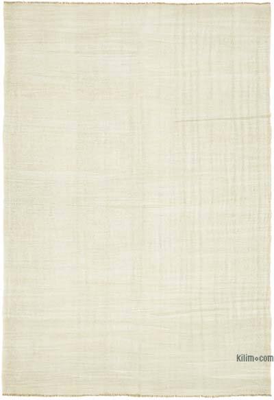 Beige New Contemporary Handwoven Kilim Rug - 7' 9" x 11' 2" (93" x 134") - Vintage Yarn