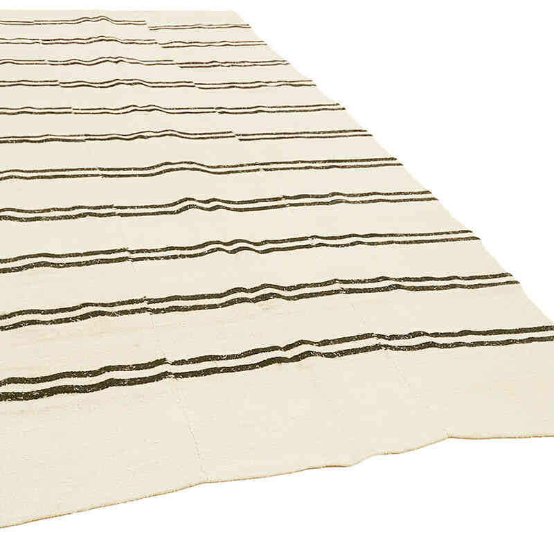 Beige Alfombra Vintage Turco Kilim - 196 cm x 385 cm - K0061253