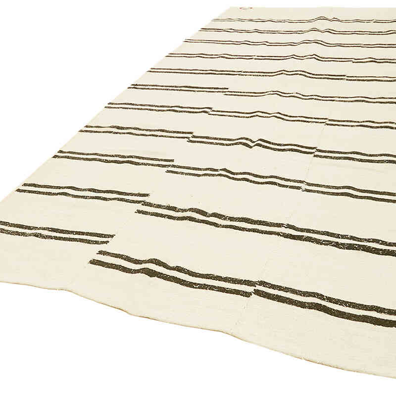 Beige Alfombra Vintage Turco Kilim - 196 cm x 385 cm - K0061253