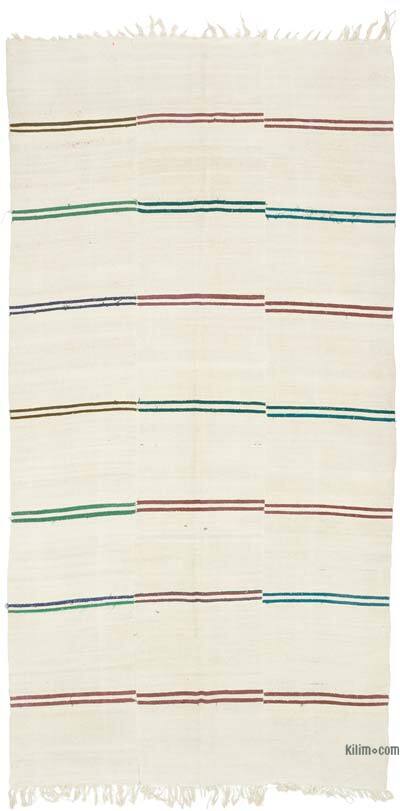 Bej Vintage Anadolu Kendir Kilim - 206 cm x 410 cm