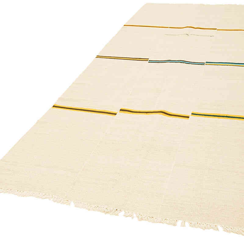 Beige Vintage Anatolian Hemp Kilim Rug - 5' 1" x 11' 6" (61" x 138") - K0061288