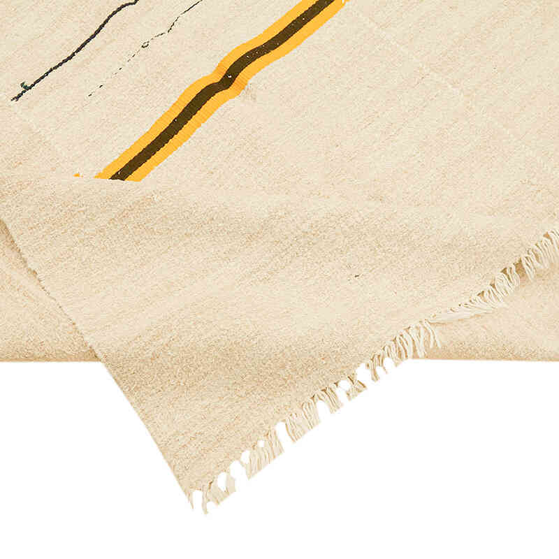 Beige Vintage Anatolian Hemp Kilim Rug - 5' 1" x 11' 6" (61" x 138") - K0061288
