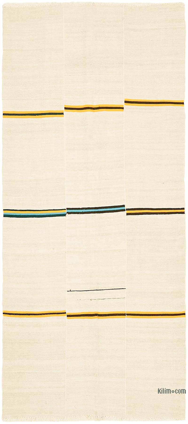 Beige Vintage Anatolian Hemp Kilim Rug - 5' 1" x 11' 6" (61" x 138") - K0061288