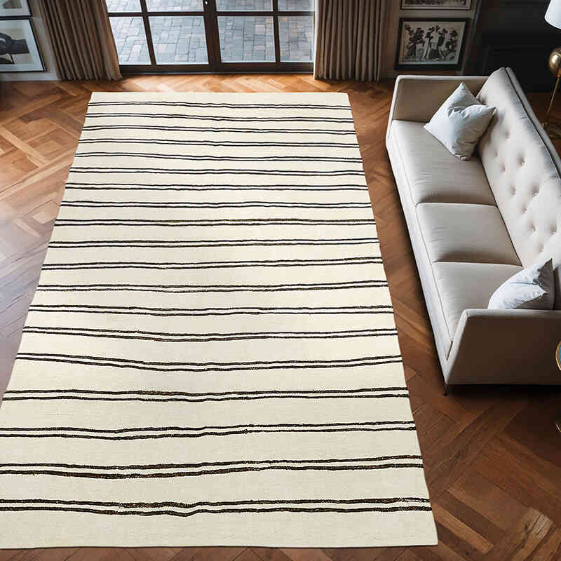 Vintage Anatolian Hemp Kilim Rug - 6' 11" x 12' 10" (83" x 154") - K0061299