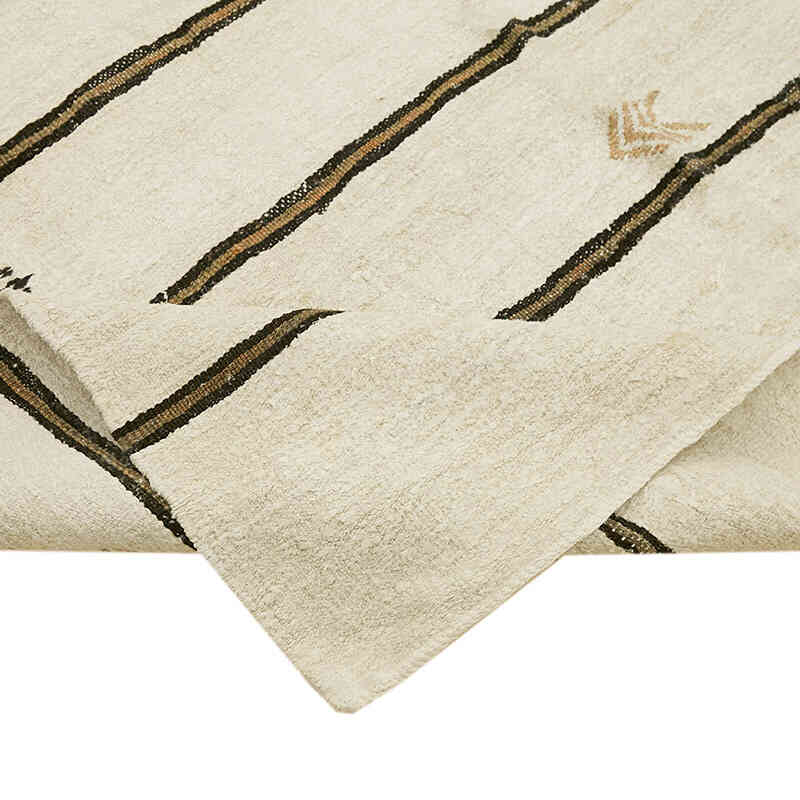 Beige Vintage Anatolian Hemp Kilim Rug - 5' 10" x 11' 11" (70" x 143") - K0061308