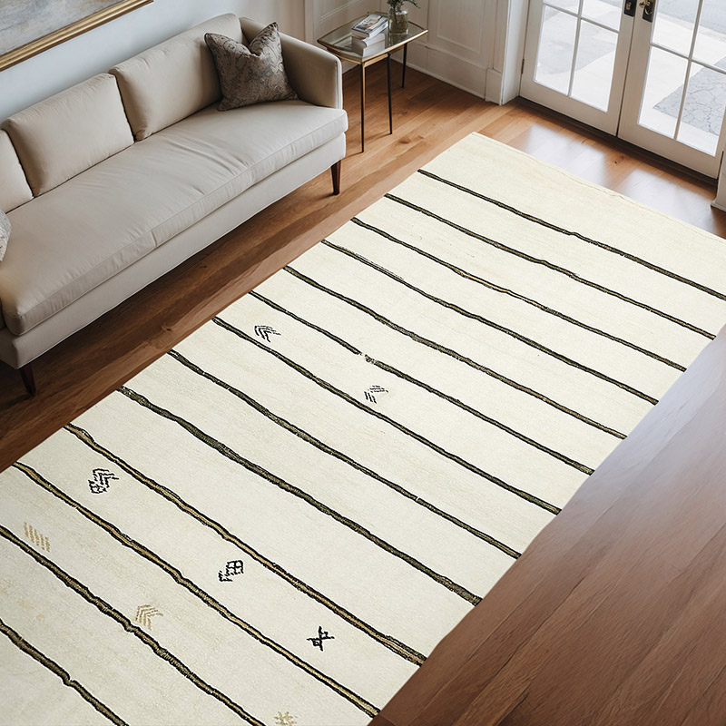 Beige Vintage Anatolian Hemp Kilim Rug - 5' 10" x 11' 11" (70" x 143") - K0061308