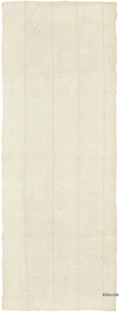 Beige Vintage Anatolian Hemp Kilim Rug - 3' 9" x 9' 7" (45" x 115")