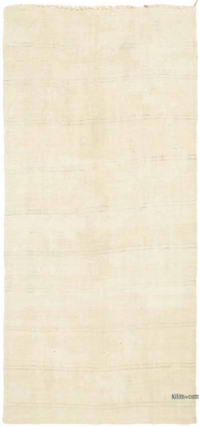 Beige Alfombra Vintage Turco Kilim - 155 cm x 325 cm