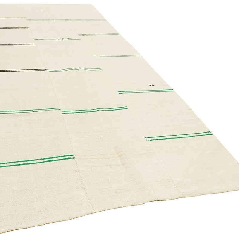 Beige Vintage Anatolian Hemp Kilim Rug - 5' 5" x 12' 10" (65" x 154") - K0061351